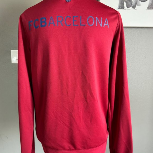 FC Barcelona 2010 Nike Line Up Track Jacket Men's Medium Red Full Zip - Picture 2 of 4